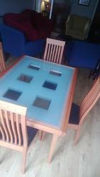 Cherry and Glass Dining Room Table and 6 chairs for sale in Earley